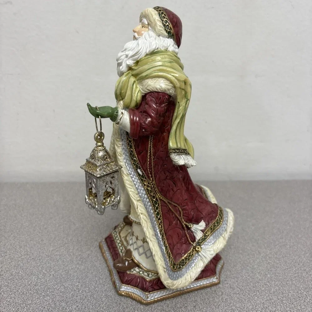 Fitz & Floyd RARE Gregorian Musical RED CLOAK, 9” Santa Figurine With‎ Lantern
